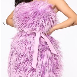 lavender fur dress
